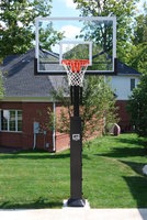 Gared Collegiate Jam Adjustable Hoop, 42 x 60 Glass, 5" Post